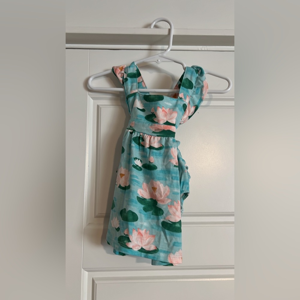 Angel Dear NWT bamboo Dress and Bloomers 3-6M Waterlillies Floral Kyte Posh